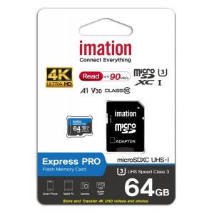 IMATION κάρτα μνήμης MicroSDXC UHS-3, 64GB, Read 90MB/s, Class 10 | Συνοδευτικά PC | elabstore.gr