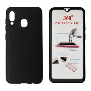 POWERTECH Θήκη Body 360° με Tempered Glass για Samsung A20, μαύρη | Αξεσουάρ κινητών | elabstore.gr