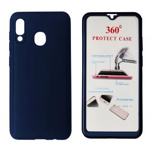 POWERTECH Θήκη Body 360° με Tempered Glass για Samsung A20, μπλε | Αξεσουάρ κινητών | elabstore.gr