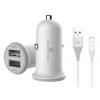 POWERTECH Φορτιστής αυτοκινήτου & καλώδιο Type-C PT-773, 2x USB, 3.4A | Αξεσουάρ κινητών | elabstore.gr