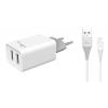 POWERTECH Φορτιστής τοίχου & καλώδιο Lightning PT-777, 2x USB, 2.1A | Αξεσουάρ κινητών | elabstore.gr
