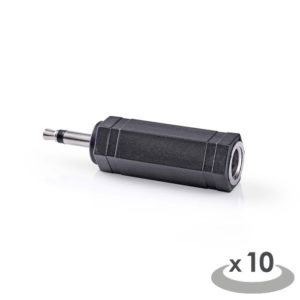 NEDIS CAGP22934BK Mono Audio Adapter 3.5 mm Male - 6.35 mm Female 10 pieces Blac | ΚΑΛΩΔΙΑ / ADAPTORS | elabstore.gr