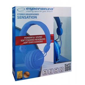 ESPERANZA headphones Sensation EH148B, 3.5mm, 105dB, 3m, μπλε | Αξεσουάρ κινητών | elabstore.gr