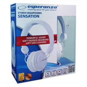 ESPERANZA headphones Sensation EH148W, 3.5mm, 105dB, 3m, λευκά | Αξεσουάρ κινητών | elabstore.gr