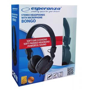 ESPERANZA headphones Bongo EH212K, 3.5mm, 105dB, 1.5m, μαύρα | eLabstore.gr ESPERANZA headphones Bongo EH212K, 3.5mm, 105dB, 1.5m, μαύρα | Αξεσουάρ κινητών | elabstore.gr