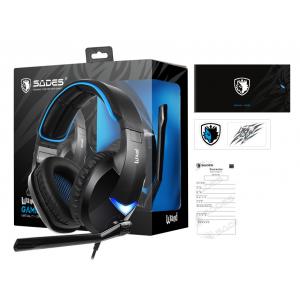 SADES Gaming Headset Wand SA-914-BL, 7.1CH, USB, 40mm ακουστικά | Συνοδευτικά PC | elabstore.gr