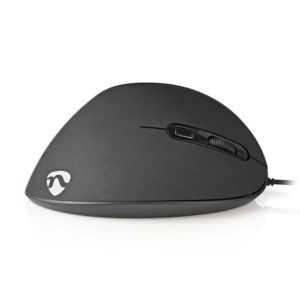 NEDIS ERGOMSWD100BK Ergonomic Wired Mouse 3200 dpi 6-Button Black | ΠΕΡΙΦΕΡΕΙΑΚΑ Η/Υ & LAPTOP | elabstore.gr