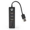 NEDIS UHUBCU2320BK USB Hub 3-Port USB 2.0 Card Reader SD/MicroSD Black | ΠΕΡΙΦΕΡΕΙΑΚΑ Η/Υ & LAPTOP | elabstore.gr