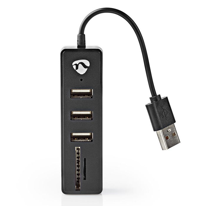 NEDIS UHUBCU2320BK USB Hub 3-Port USB 2.0 Card Reader SD/MicroSD Black | eLabstore.gr NEDIS UHUBCU2320BK USB Hub 3-Port USB 2.0 Card Reader SD/MicroSD Black | ΠΕΡΙΦΕΡΕΙΑΚΑ Η/Υ & LAPTOP | elabstore.gr