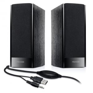 MICROLAB ηχεία B56, 2.0ch, 3W RMS, 3.5mm, με remote control, μαύρα | Συνοδευτικά PC | elabstore.gr