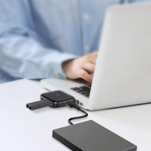 BASEUS USB hub CAHUB-CW01, 4x USB 2.0, 480mbps, μαύρο | Συνοδευτικά PC | elabstore.gr
