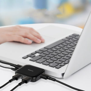BASEUS USB hub CAHUB-CW01, 4x USB 2.0, 480mbps, μαύρο | Συνοδευτικά PC | elabstore.gr
