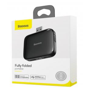 BASEUS USB hub CAHUB-CW01, 4x USB 2.0, 480mbps, μαύρο | eLabstore.gr