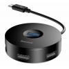 BASEUS USB hub CAHUB-U01 USB 3.0, 1x USB 3.0, 3x USB 2.0, 1m, μαύρο | Συνοδευτικά PC | elabstore.gr