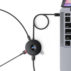 BASEUS USB hub CAHUB-U01 USB 3.0, 1x USB 3.0, 3x USB 2.0, 1m, μαύρο | Συνοδευτικά PC | elabstore.gr