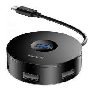 BASEUS USB hub CAHUB-U01 USB 3.0, 1x USB 3.0, 3x USB 2.0, 1m, μαύρο | Συνοδευτικά PC | elabstore.gr