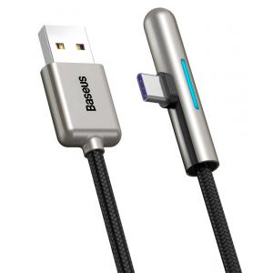 BASEUS καλώδιο USB σε Type-C CAT7C-C01, LED, 4A 40W, 2m, μαύρο | Αξεσουάρ κινητών | elabstore.gr
