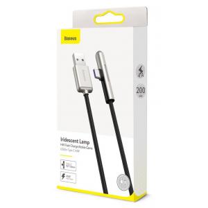 BASEUS καλώδιο USB σε Type-C CAT7C-C01, LED, 4A 40W, 2m, μαύρο | Αξεσουάρ κινητών | elabstore.gr