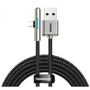 BASEUS καλώδιο USB σε Type-C CAT7C-C01, LED, 4A 40W, 2m, μαύρο | Αξεσουάρ κινητών | elabstore.gr