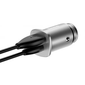 BASEUS φορτιστής αυτοκινήτου CCALL-AS01, 2x USB, 5A 30W, ασημί | Αξεσουάρ κινητών | elabstore.gr