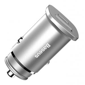 BASEUS φορτιστής αυτοκινήτου CCALL-AS01, 2x USB, 5A 30W, ασημί | Αξεσουάρ κινητών | elabstore.gr