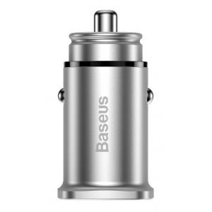 BASEUS φορτιστής αυτοκινήτου CCALL-AS01, 2x USB, 5A 30W, ασημί | Αξεσουάρ κινητών | elabstore.gr