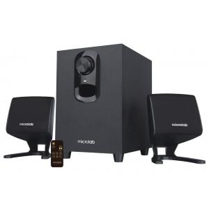 MICROLAB ηχεία M-108BT, 2.1ch, 5W & 2x 3W, bluetooth/USB/AUX, μαύρα | Εικόνα & Ήχος | elabstore.gr