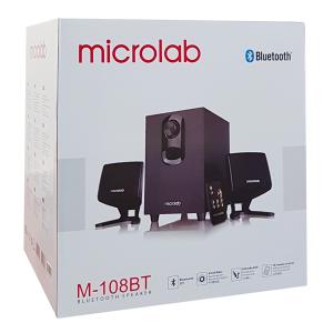 MICROLAB ηχεία M-108BT, 2.1ch, 5W & 2x 3W, bluetooth/USB/AUX, μαύρα | Εικόνα & Ήχος | elabstore.gr