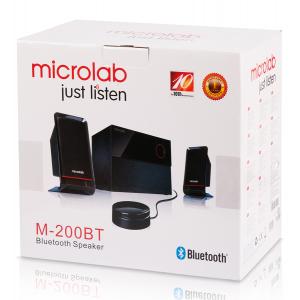 MICROLAB ηχεία M-200BT, 2.1ch, 16W & 2x 12W, bluetooth/3.5mm, μαύρα | Εικόνα & Ήχος | elabstore.gr