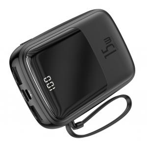 BASEUS power bank Qpow PPQD-B01 10000mAh, 4x output, 15W, οθόνη, μαύρο | Αξεσουάρ κινητών | elabstore.gr