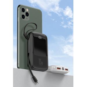 BASEUS power bank Qpow PPQD-B01 10000mAh, 4x output, 15W, οθόνη, μαύρο | Αξεσουάρ κινητών | elabstore.gr