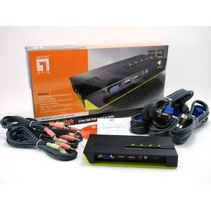 LEVELONE KVM switch KVM-0421, 4-port, USB, με υποστήριξη ήχου, Ver. 1 | Καλώδια | elabstore.gr