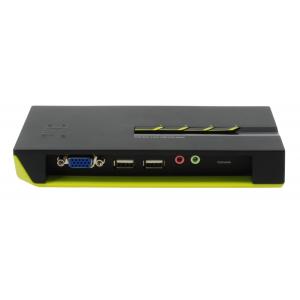 LEVELONE KVM switch KVM-0421, 4-port, USB, με υποστήριξη ήχου, Ver. 1 | Καλώδια | elabstore.gr