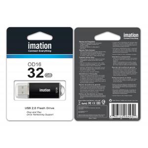 IMATION USB Flash Drive OD16 RT02160032, 32GB, USB 2.0, μαύρο | Συνοδευτικά PC | elabstore.gr