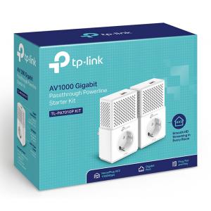 TP-LINK AV1000 Gigabit Powerline TL-PA7010P KIT, Passthrough, Ver. 2.0 | Δικτυακά | elabstore.gr