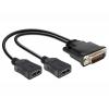 DELOCK splitter από DMS-59 male σε 2x HDMI 19 pin female, 20cm, μαύρο | Καλώδια | elabstore.gr