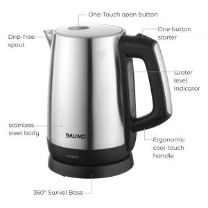 BRUNO Ηλεκτρικός βραστήρας BRN-0030, 2200W, 1.7t, βάση 360° | eLabstore.gr BRUNO Ηλεκτρικός βραστήρας BRN-0030, 2200W, 1.7lt, βάση 360° | Οικιακές & Προσωπικές Συσκευές | elabstore.gr