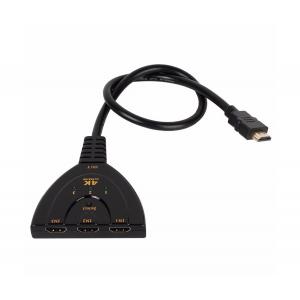 POWERTECH HDMI Switch 3x1 pigtail, 4K x 2K & 3D, 0.50m, Black | Καλώδια | elabstore.gr