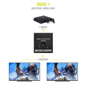 POWERTECH HDMI Bi-Directional switch 2 σε 1, 4K x 2K & 3D, μαύρο | Καλώδια | elabstore.gr