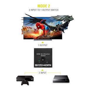 POWERTECH HDMI Bi-Directional switch 2 σε 1, 4K x 2K & 3D, μαύρο | Καλώδια | elabstore.gr