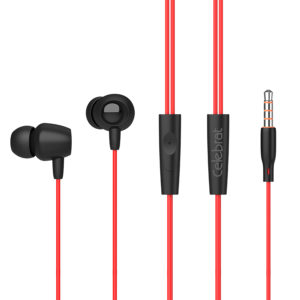 CELEBRAT Earphones Fly 1 με μικρόφωνο, 10mm, 3.5mm, 1.2m, κόκκινα | Αξεσουάρ κινητών | elabstore.gr