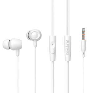 CELEBRAT Earphones Fly 1 με μικρόφωνο, 10mm, 3.5mm, 1.2m, λευκά | Αξεσουάρ κινητών | elabstore.gr