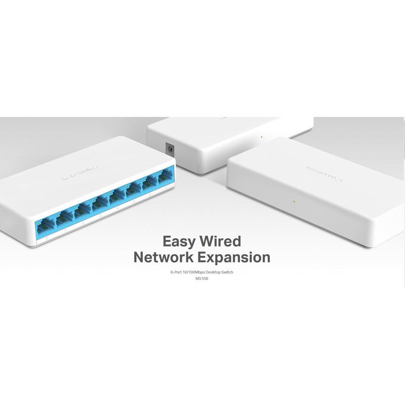 MERCUSYS Desktop Switch MS108, 8x 10/100 Mbps, Ver. 2 | eLabstore.gr MERCUSYS Desktop Switch MS108, 8x 10/100 Mbps, Ver. 2 | Δικτυακά | elabstore.gr