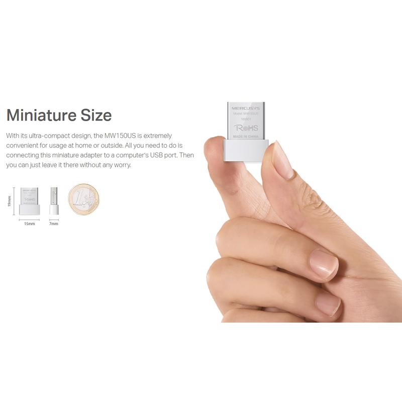 MERCUSYS Wireless Nano USB Adapter MW150US, 150Mbps, Ver. 2 | eLabstore.gr MERCUSYS Wireless Nano USB Adapter MW150US, 150Mbps, Ver. 2 | Δικτυακά | elabstore.gr