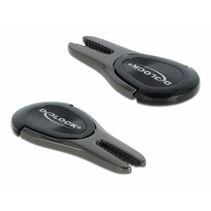 DELOCK 4 σε 1 finger ring, stand, 360° και βάση αεραγωγού 20675, ανθρακί | Αξεσουάρ κινητών | elabstore.gr