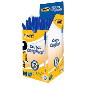 BIC στυλό διαρκείας Cristal με μύτη 1mm, μπλε 50τμχ | Αναλώσιμα - Είδη Γραφείου | elabstore.gr
