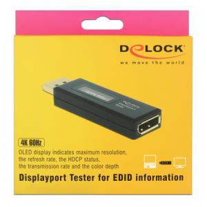 DELOCK DisplayPort tester 63338 για EDID πληροφορίες, με OLED οθόνη | Εργαλεία | elabstore.gr