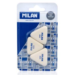 MILAN γόμα 445 BMM10099MP, τρίγωνη 40 x 40 x40 x 6mm, σετ 3τμχ | Αναλώσιμα - Είδη Γραφείου | elabstore.gr
