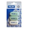 MILAN γόμα 124 BMM9203MP, παραλληλόγραμη 50 x 23 x 6mm, σετ 3τμχ | Αναλώσιμα - Είδη Γραφείου | elabstore.gr