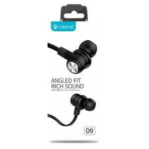 CELEBRAT earphones με μικρόφωνο D9, 10mm, 1.2m, μαύρα | Αξεσουάρ κινητών | elabstore.gr